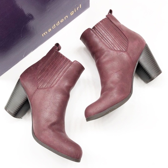 Madden Girl Davina burgundy ankle bootie - Picture 5 of 11